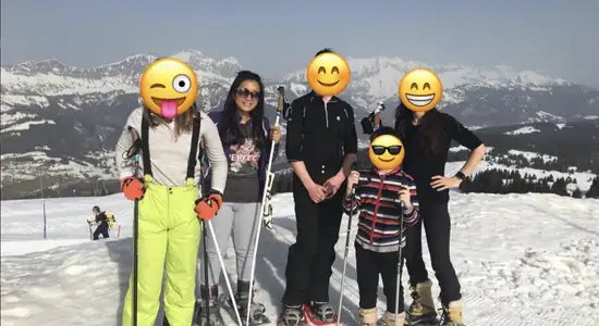 family and her Au Pair in France